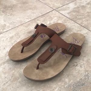 Brown Strap Sandals. Size 9.5